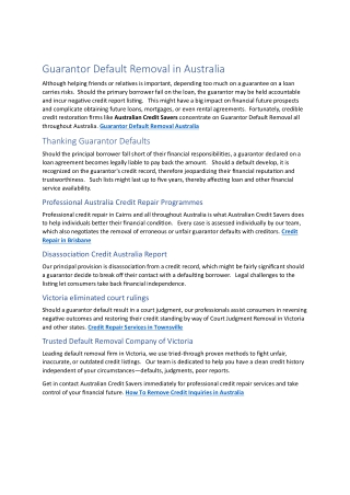 professional credit repair in Australia