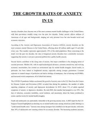 THE GROWTH RATES OF ANXIETY IN US