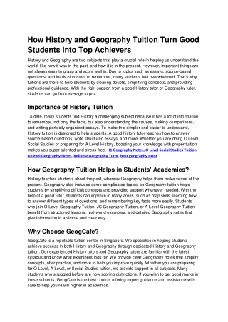 o level geography tuition