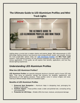 Buy LED Aluminium Profiles and Mini Track Lights Online