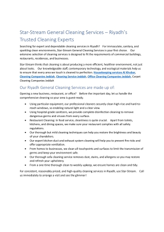 Office Cleaning Companies Jeddah