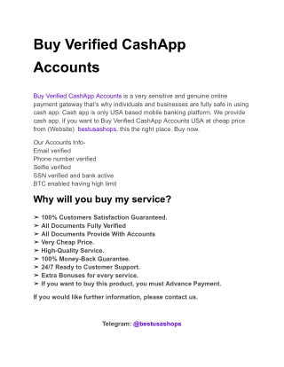 Buy Verified CashApp Accounts