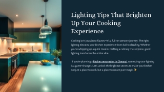 Lighting Tips That Brighten Up Your Cooking Experience