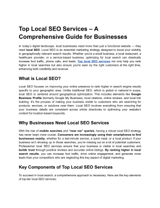 Top Local SEO Services