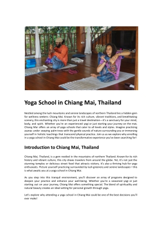 Yoga School in Chiang Mai, Thailand