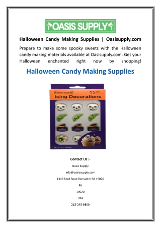 Halloween Candy Making Supplies  Oasisupply.com