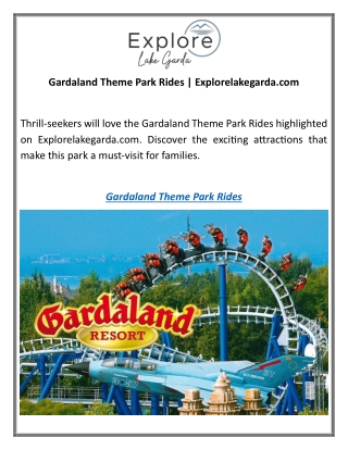 Gardaland Theme Park Rides Explorelakegarda.com
