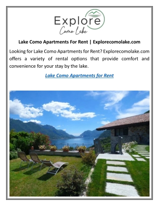 Lake Como Apartments For Rent Explorecomolake.com
