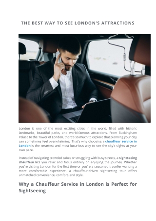 The Best Way to See London