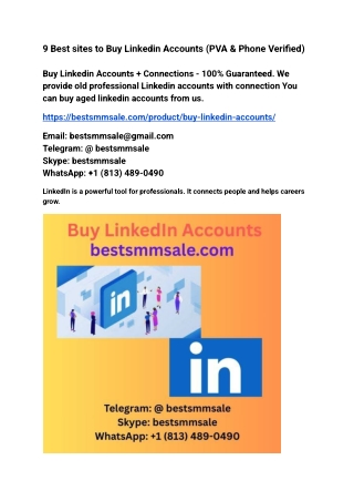 9 Best sites to Buy Linkedin Accounts (PVA & Phone Verified)