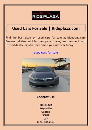 Used Cars For Sale Rideplaza.com