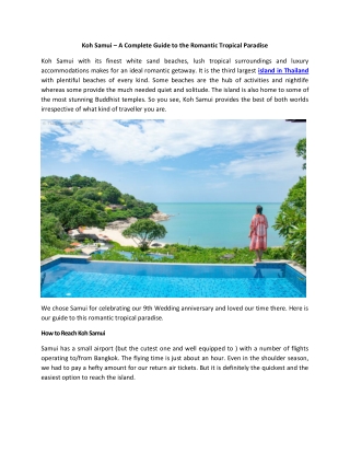 Koh Samui – A Complete Guide to the Romantic Tropical Paradise