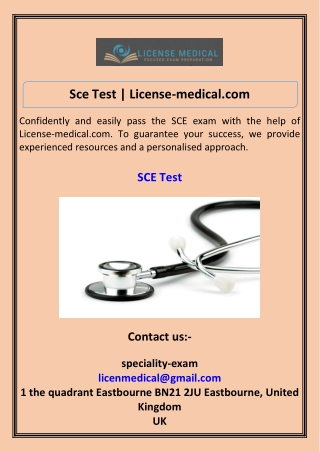 Sce Test License-medical.com