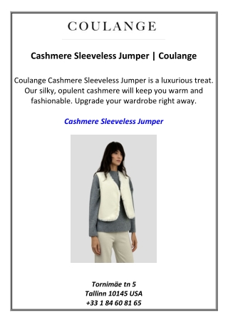 Cashmere Sleeveless Jumper Coulange
