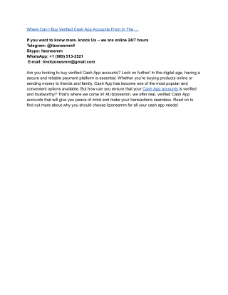 Where Can I Buy Verified Cash App Accounts From In The ...