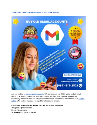 5 Best Sites To Buy Gmail Accounts In Bulk (PVA & Aged)