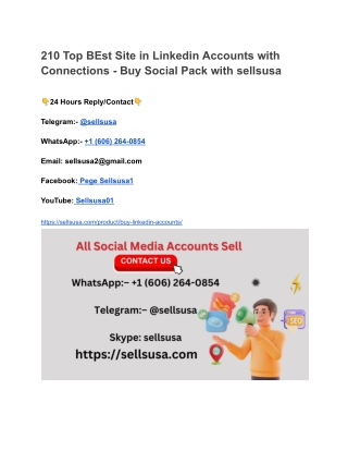 210 Top BEst Site in Linkedin Accounts with Connections - Buy Social Pack with sellsusa