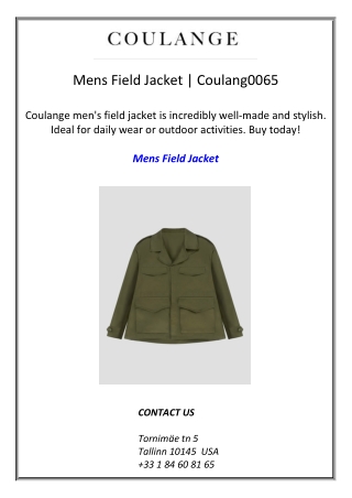 Mens Field Jacket  Coulange