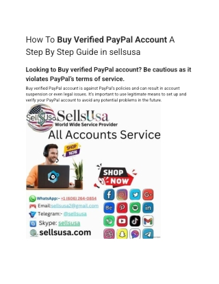 How To Buy Verified PayPal Account A Step By Step Guide in sellsusa