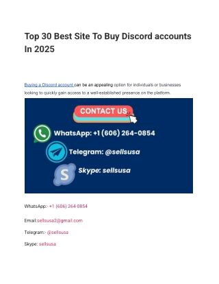 Top 30 Best Site To Buy Discord accounts In 2025