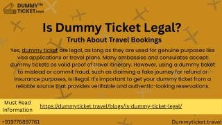 Is dummy ticket legal pdf