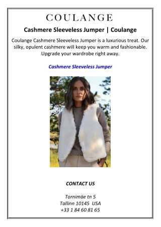 Cashmere Sleeveless Jumper Coulange
