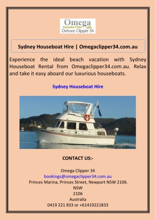 Sydney Houseboat Hire Omegaclipper34.com.au