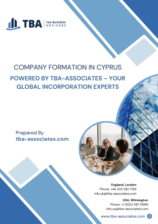 Company Formation in Cyprus Powered by TBA-Associates