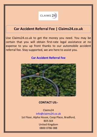 Car Accident Referral Fee Claims24.co.uk