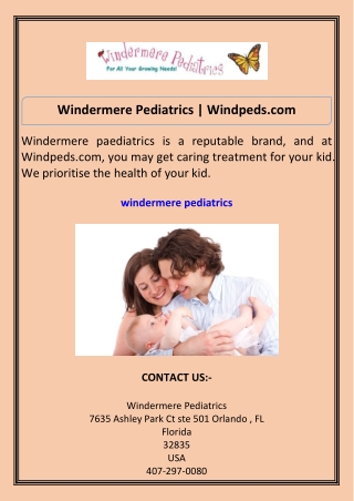 Windermere Pediatrics Windpeds.com