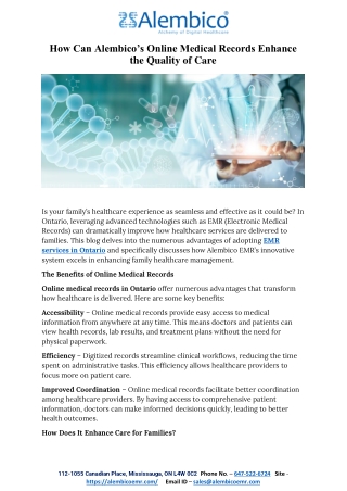 How Can Alembico’s Online Medical Records Enhance the Quality of Care