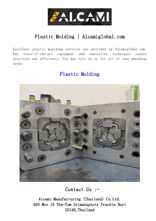 Plastic Molding  Alcamiglobal.com