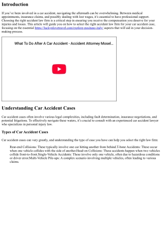 How to Choose the Right Accident Law Firm for Your Car Accident Case