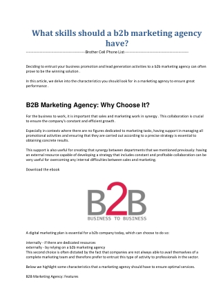 Brother Cell Phone List