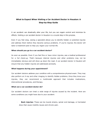 What to Expect When Visiting a Car Accident Doctor in Houston_ A Step-by-Step Guide