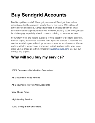 Buy Sendgrid Accounts