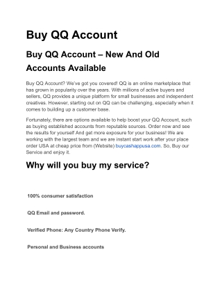 Buy QQ Account