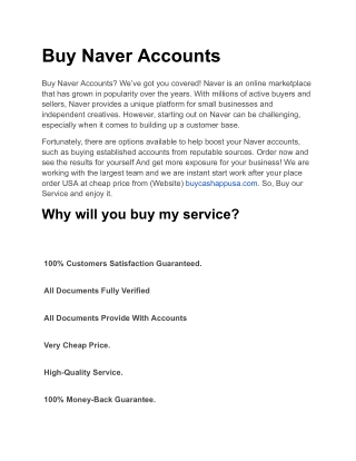 Buy Naver Accounts