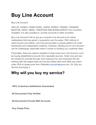 Buy Line Account
