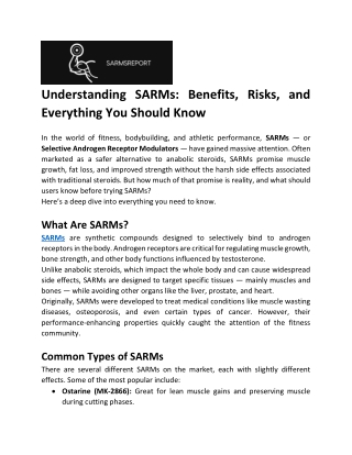 SARMS - Sarms Reviews & Info - What are SARMS?