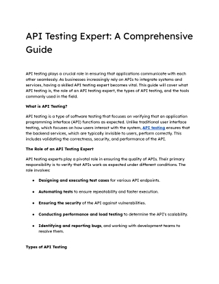 API Testing Expert_ A Comprehensive Guide