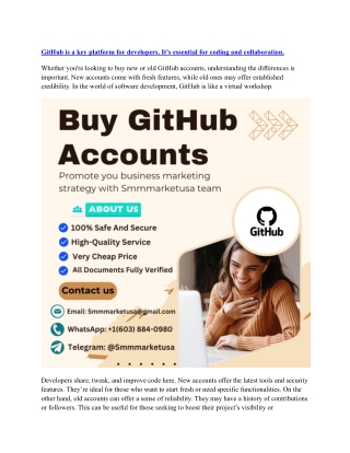 Buy GitHub Profiles with Repositories & Activity
