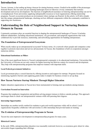 Comprehending the Role of Neighborhood Support in Nurturing Business Owners in T