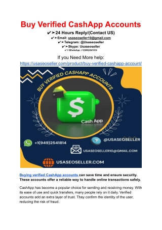 Buy Verified CashApp Accounts
