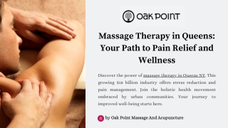 Massage Therapy in Queens Your Path to Pain Relief and Wellness