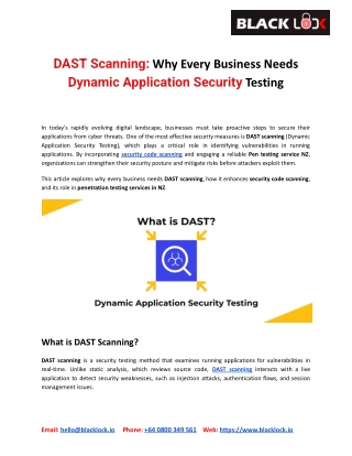 DAST Scanning Why Every Business Needs Dynamic Application Security Testing
