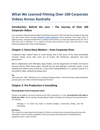 What We Learned Filming Over 100 Corporate Videos Across Australia