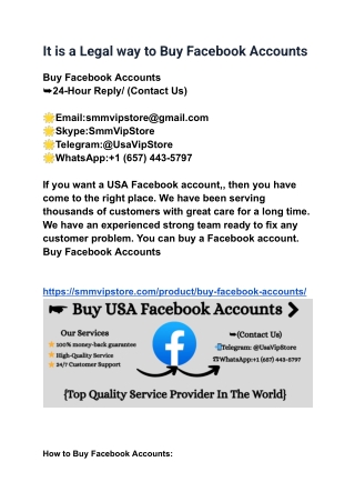 Best Site Buy Facebook Accounts In This