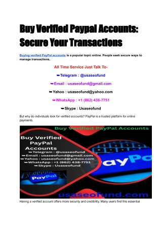 Buy Verified Paypal Accounts_ Secure Your Transactions
