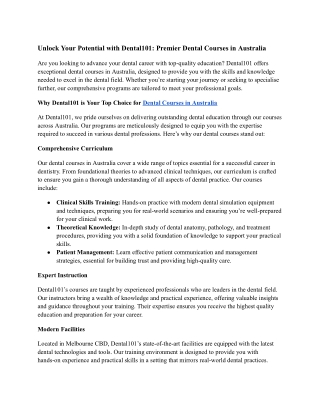 dental course in Australia _ Australia